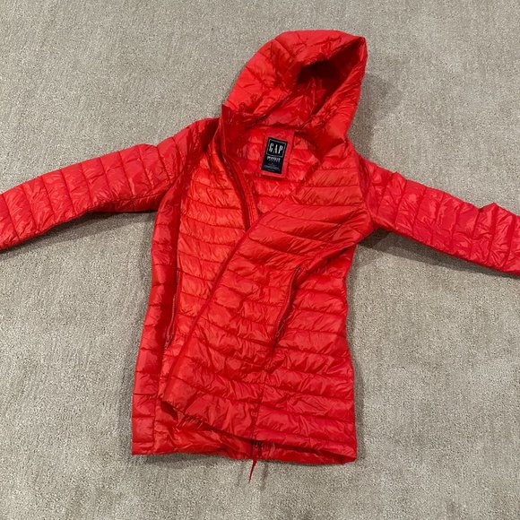 Gap Upcycled Red Puffer Coat - Picture 3 of 4